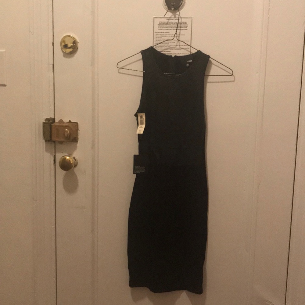 Wilfred Free Elin Dress Black w Faux Leather Top